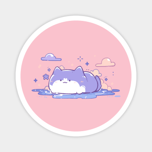 Cute Kawaii Chill Summer Kitty Magnet